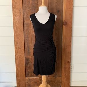 ALLSAINTS Black Jersey Mini Dress with V-Neck 2